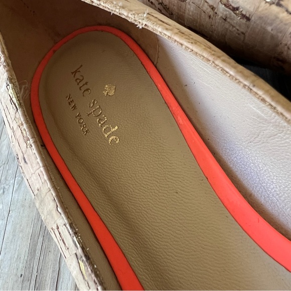 Kate Spade Elina cork and coral flats pointy 9.5 - Picture 7 of 10